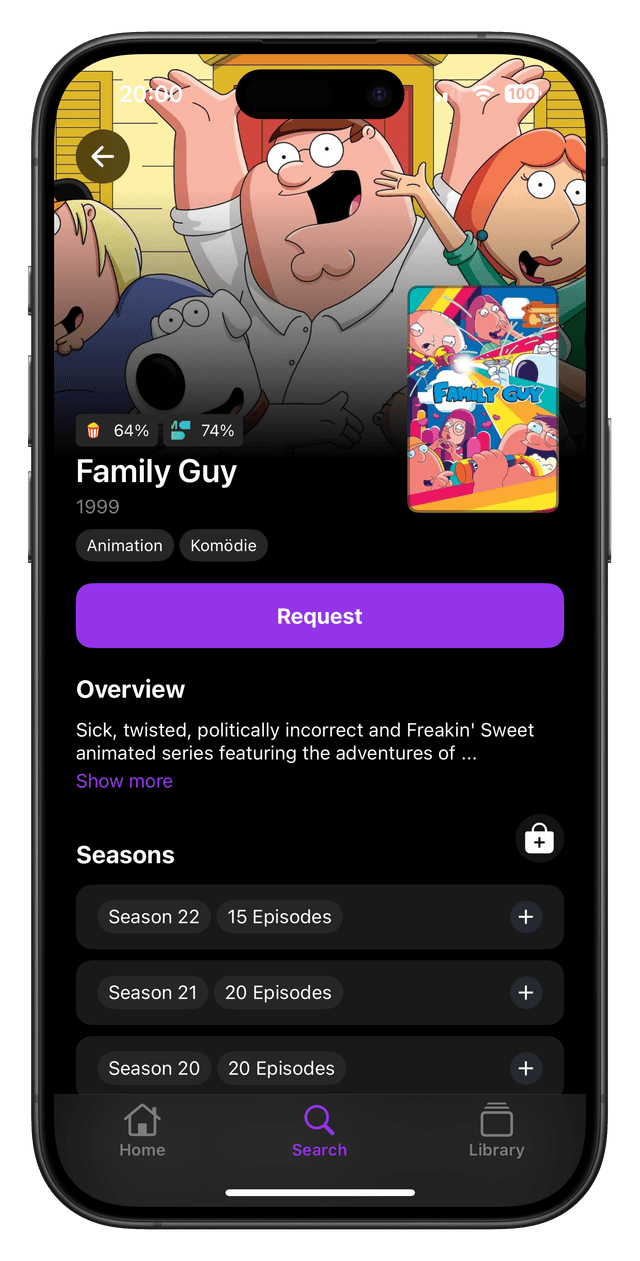 Screenshot showing Feature Request Media